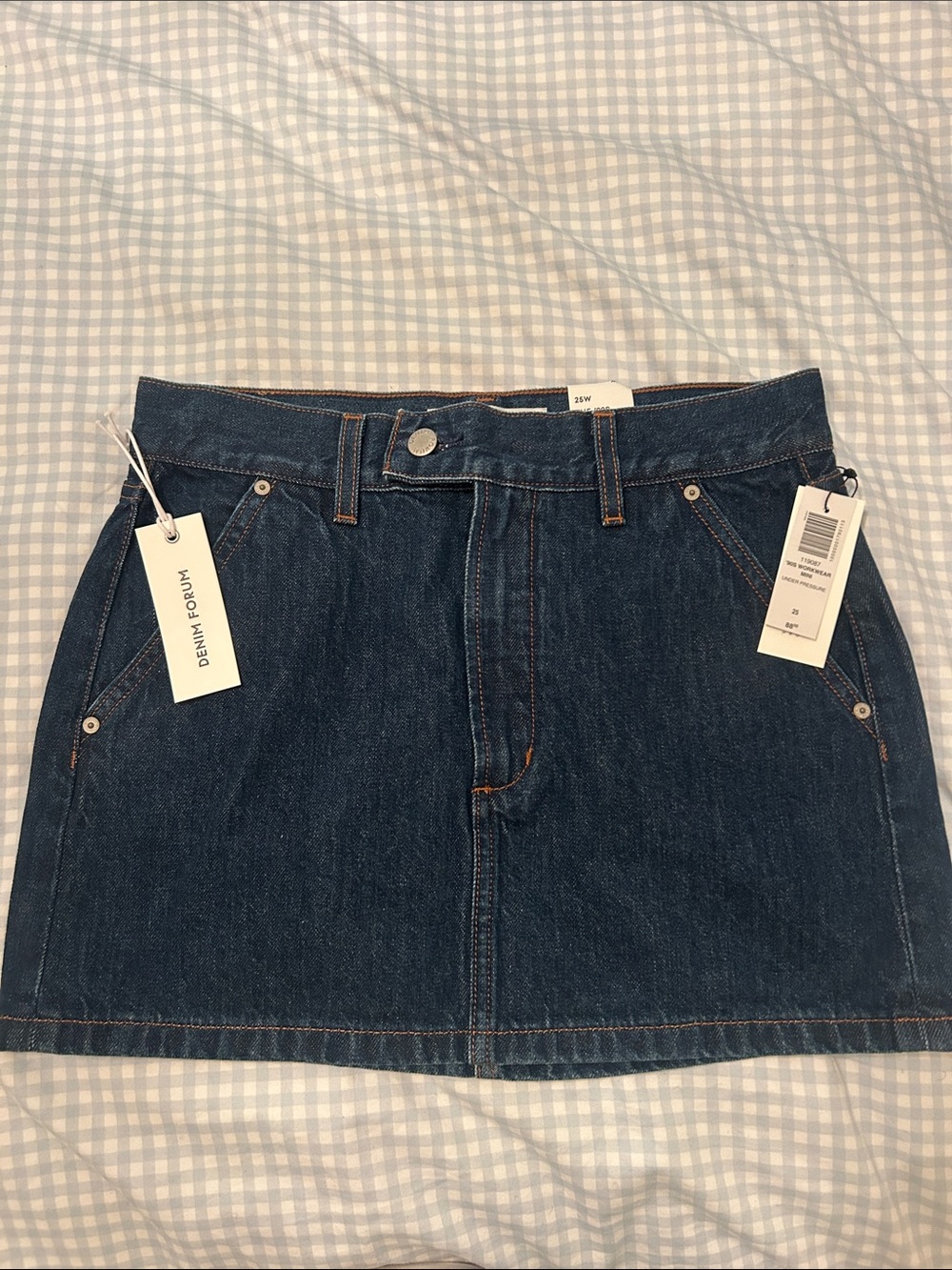 Denim Forum Indigo Denim Mini Skirt
